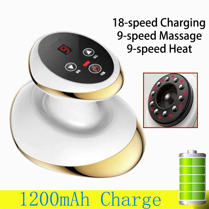 Home Electric Guasha Scraping Massage Cupping Body Massager with Suction & Heating Fat Burner