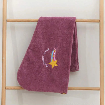 Embroidery Style Hair Drying Cap - Coral Fleece Thickened Towel, Quick Drying Shower Cap for Women