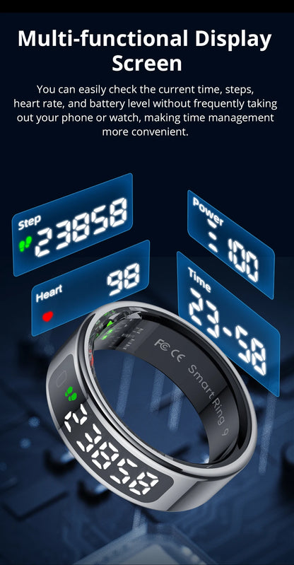 COLMI R12 Smart Ring with Display, Touchscreen, Wireless Charging & 5 ATM Waterproof