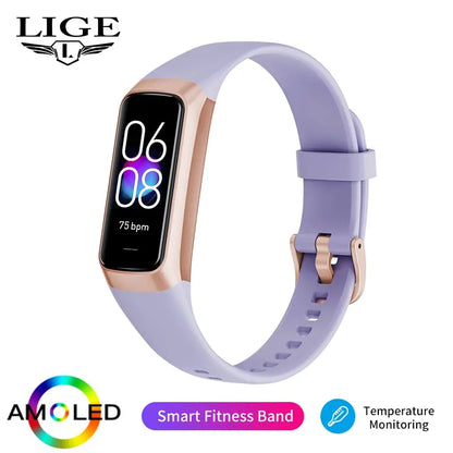LIGE AMOLED Smart Watch 2023, Men & Women Fitness Tracker, Heart Rate, Blood Oxygen Monitor, Waterproof Smart Bracelet