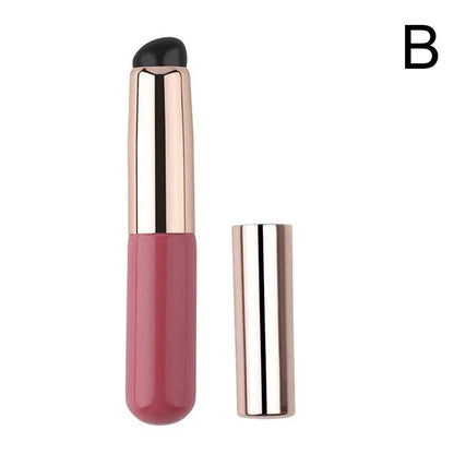 Silicone Lip Brush with Cover - Soft Round Head Concealer & Lipstick Makeup Brush