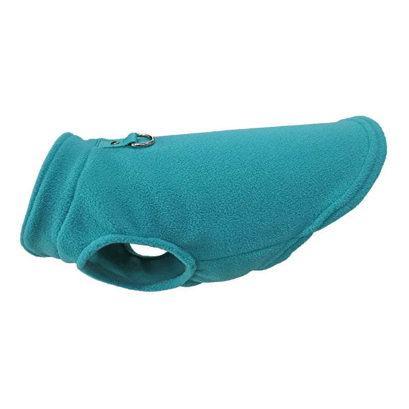 Warm Fleece Dog Jacket with D-Ring – Vest for Small Dogs & Cats, French Bulldog & Chihuahua Coat