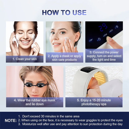 foreverlily LED Face Mask PDT Machine - 7-Color Photon Skin Rejuvenation & Nano Spray for Face & Body