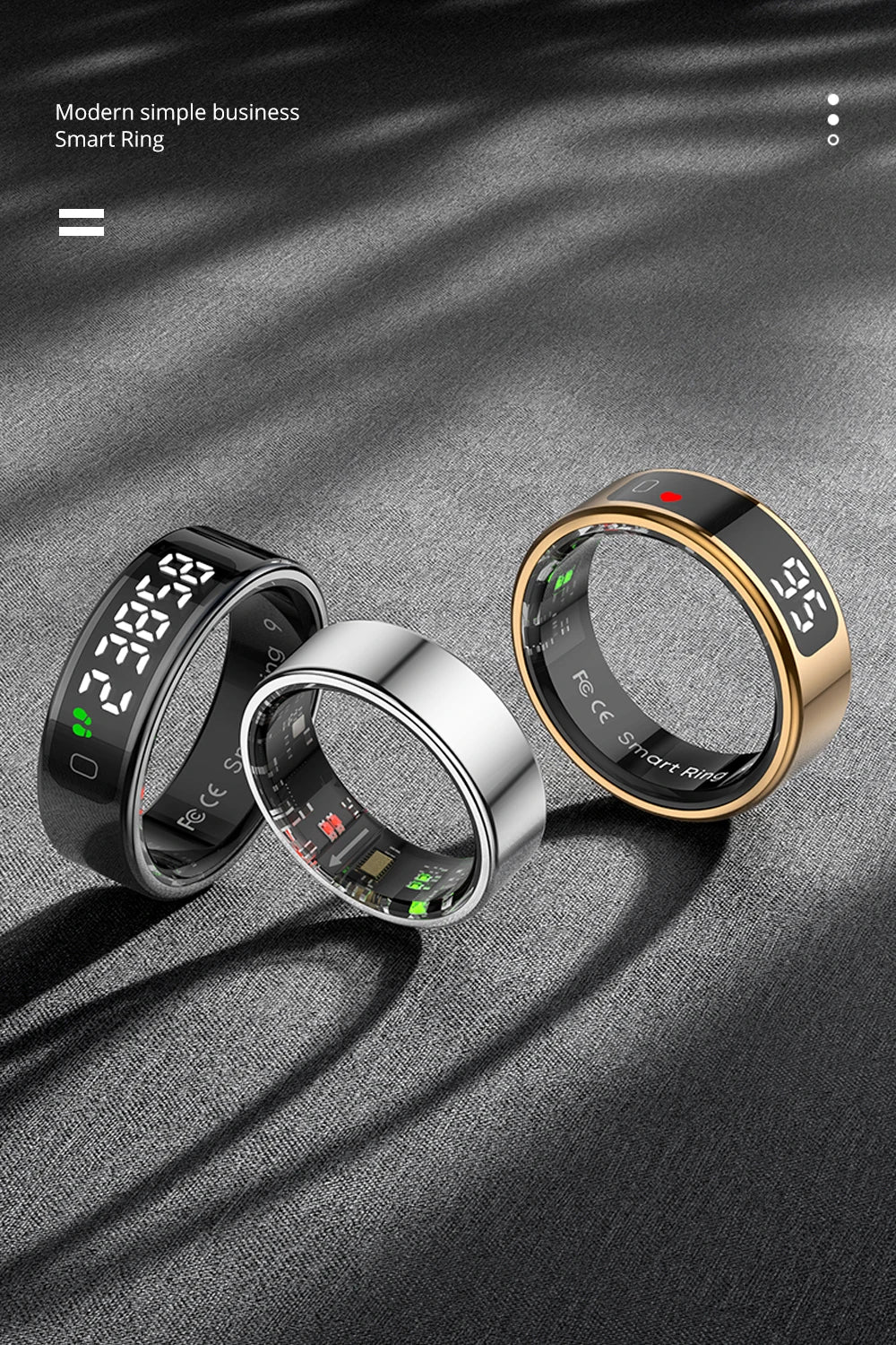 COLMI R12 Smart Ring with Display, Touchscreen, Wireless Charging & 5 ATM Waterproof