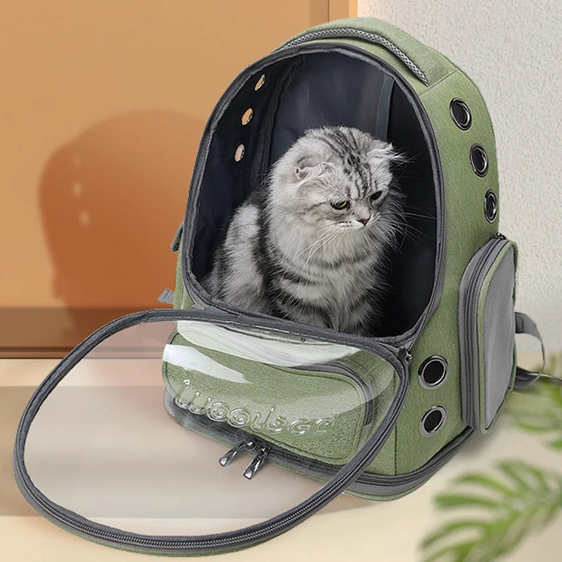 Transparent Pet Cat Carrier Backpack – Breathable Travel Bag for Cats & Small Dogs