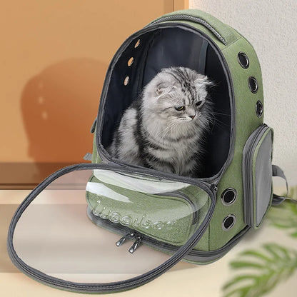 Transparent Pet Cat Carrier Backpack – Breathable Travel Bag for Cats & Small Dogs