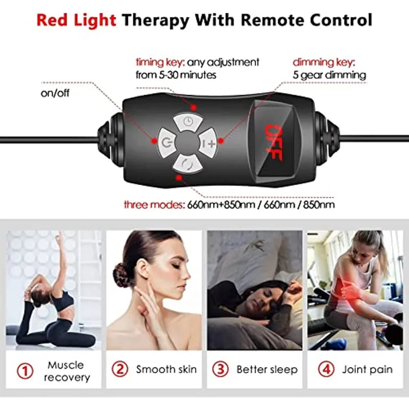 LED Red Light Therapy Lamp for Full Body & Face Muscle Relief and Beauty
