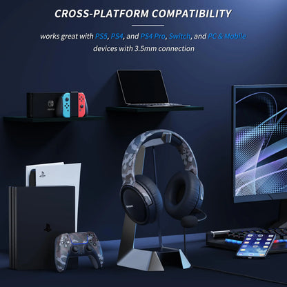 BINNUNE BG02 Gaming Headset with Mic for PS4/PS5/Xbox Series/One, PC, Switch Wired Gaming Headphones
