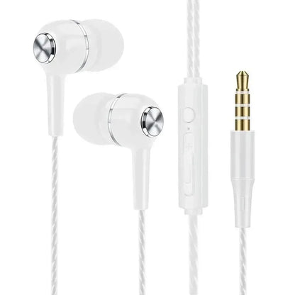 3.5mm Wired Earphones with Microphone - Bass HiFi Stereo In-Ear Headset for Phones