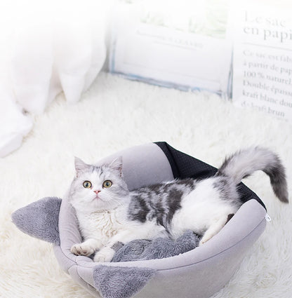 Cozy Winter Cat Bed & Small Dog House – Deep Sleep Comfort Basket Tent for Pets