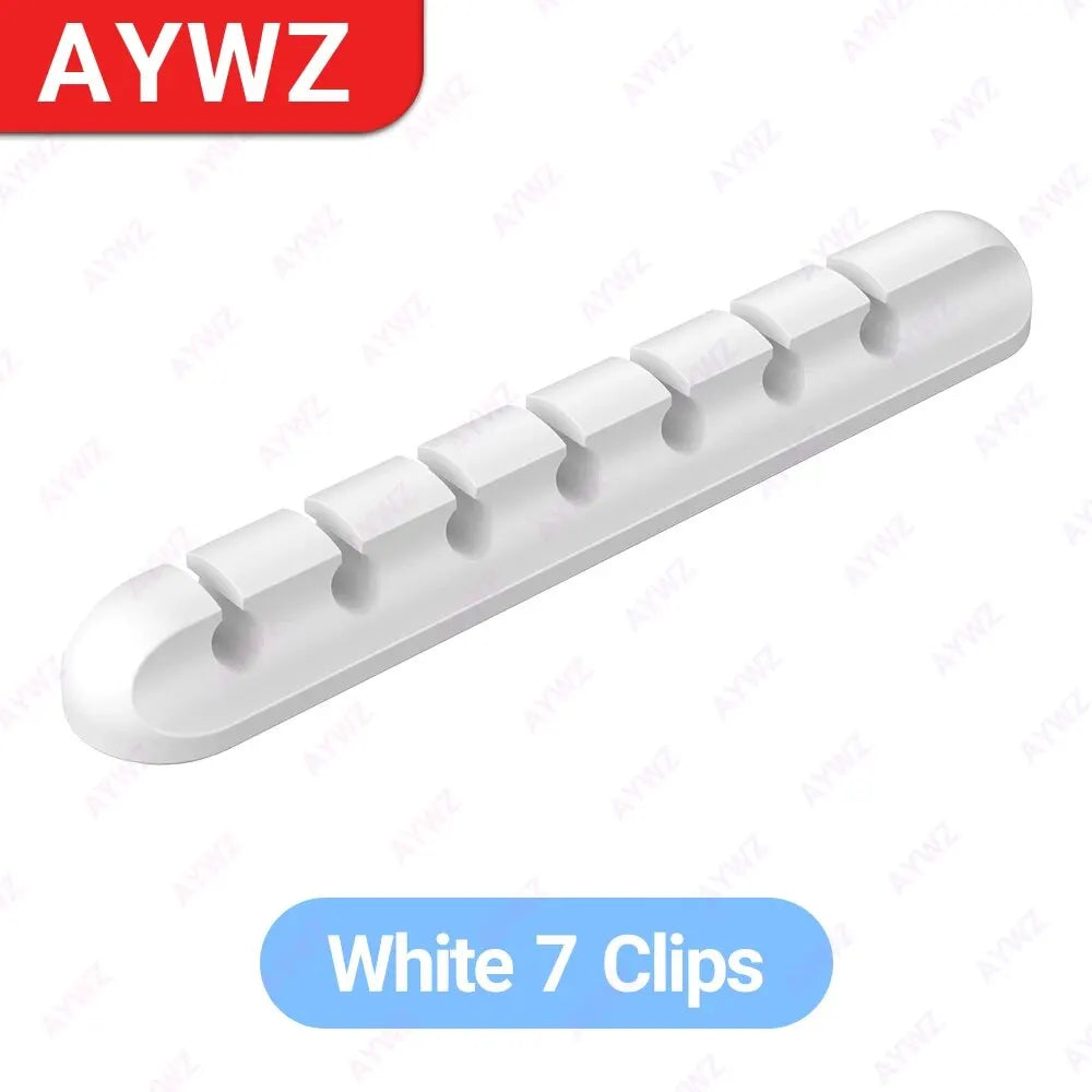 Adhesive Cable Holder Clips - Cord Management Organizer for Desktop, USB, Power, and Mouse Cables