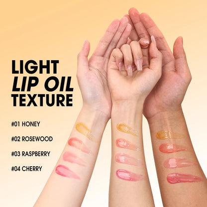 O.TWO.O Lip Oil Gloss – Moisturizing Lip Plumper, Non-Sticky Glossy Glitter Tint & Balm