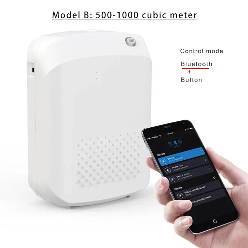 Wall Mounted Room Fragrance Diffuser - Bluetooth Air Freshener with Built-in Fan for Home and Hotel