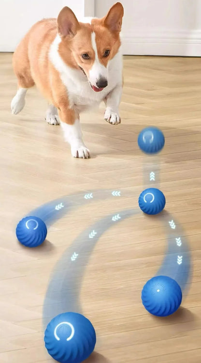 Automatic Moving Dog Toy Ball USB Rechargeable Jumping & Rotating Interactive Chew Toy for Puppies
