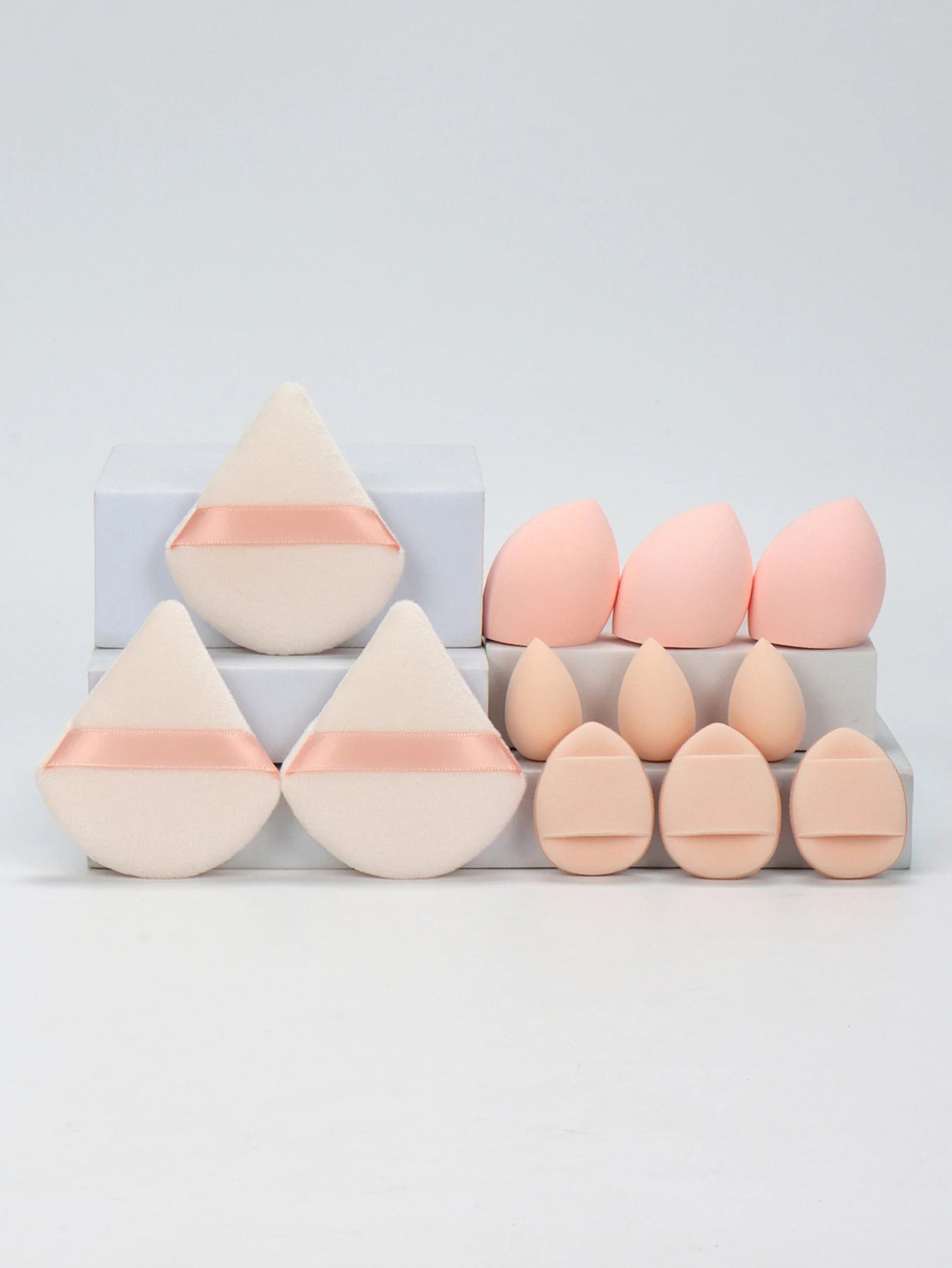 12-Piece All-Purpose Makeup Sponge Set – Powder Puffs, Beauty Eggs & Mini Cushions