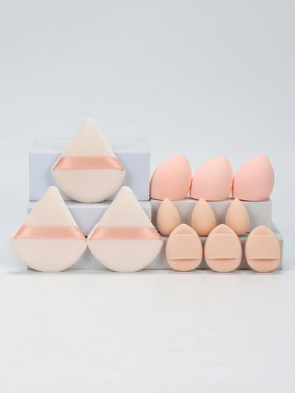 12-Piece All-Purpose Makeup Sponge Set – Powder Puffs, Beauty Eggs & Mini Cushions