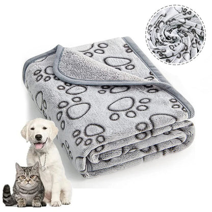 Soft Fluffy High-Quality Pet Blanket with Cute Cartoon Pattern Warm & Comfortable Mat for Cats & Dogs
