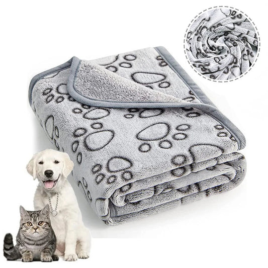 Soft Fluffy High-Quality Pet Blanket with Cute Cartoon Pattern Warm & Comfortable Mat for Cats & Dogs