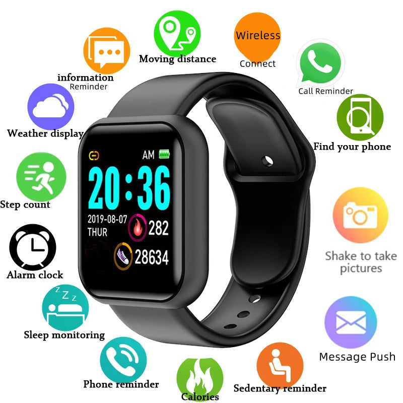 D13 Multifunctional Smart Watch for Men & Women, Bluetooth Connected, Music Player, Fitness Tracker, Sleep Monitor