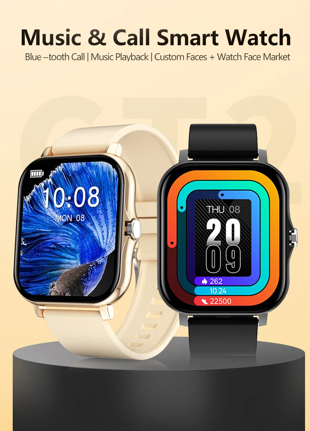 2025 Sport Smart Watch, Fitness Tracker, Health Monitor, Waterproof, Bluetooth Call for Men & Women, IOS, Xiaomi, Huawei