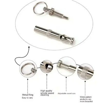 Ultrasonic Dog Training Whistle – Adjustable High-Frequency Sound with Stainless Steel Durable Design