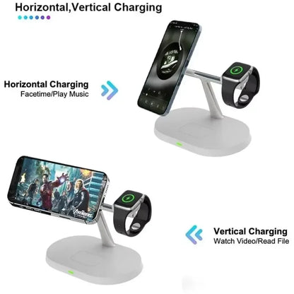 3-in-1 30W Magnetic Wireless Charger Stand - Fast Charging Station for MagSafe iPhone 12-16, AirPods Pro, and Apple Watch 8/7
