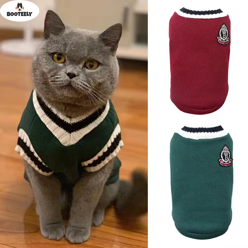 Pet Cat & Dog Christmas Sweater – Autumn/Winter Pullover for Small Dogs & Kittens