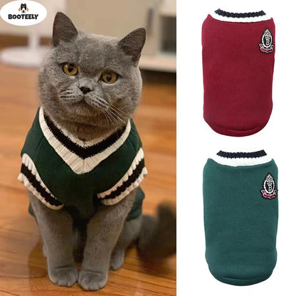 Pet Cat & Dog Christmas Sweater – Autumn/Winter Pullover for Small Dogs & Kittens