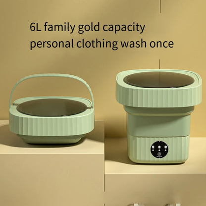 6L 11L Folding Portable Washing Machine Big Capacity with Spin Dryer Bucket for Clothes Travel Home Underwear Socks Mini Washer