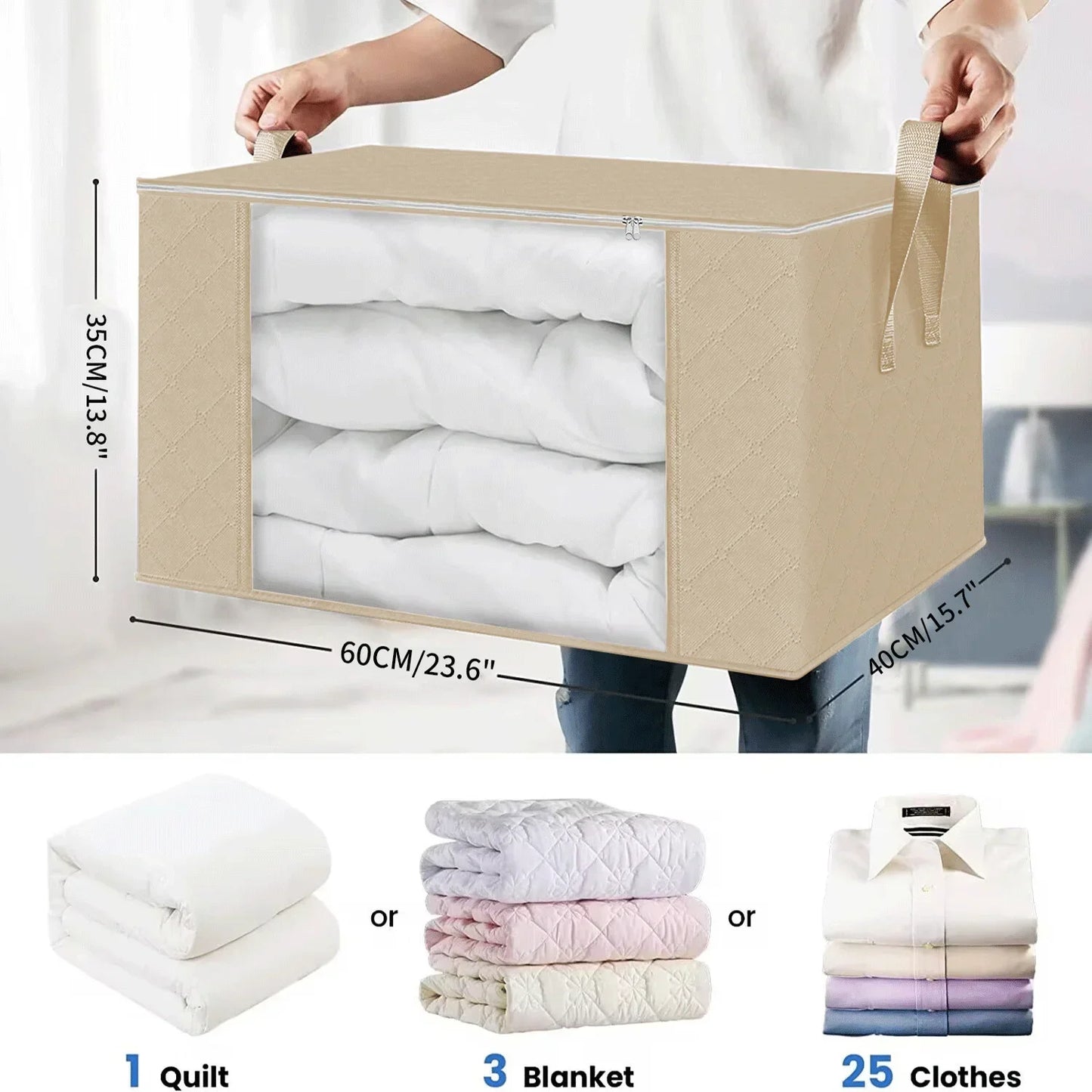 Quilt & Clothing Storage Bag - Household Bedding Organizer for Moving & Sorting