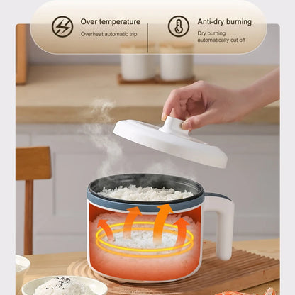 Mini Electric Rice Cooker & Multicooker for 1-2 People - Hotpot, Soup & More