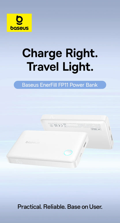 Baseus 22.5W Power Bank 10000mAh, QC PD Fast Charging Portable Charger for iPhone 16/15, Samsung, Xiaomi