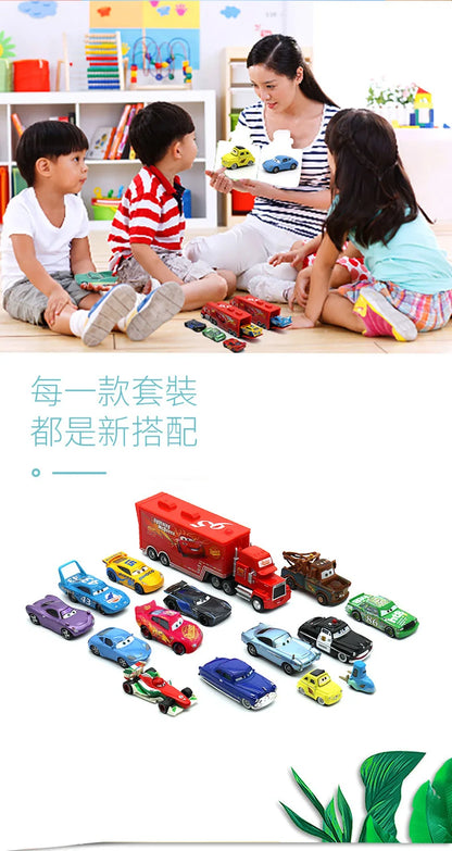 Disney Pixar Cars 3 Metal Diecast Lightning McQueen Mater Champion Car Model Toy Gift Set Jackson Uncle Truck Boy Birthday
