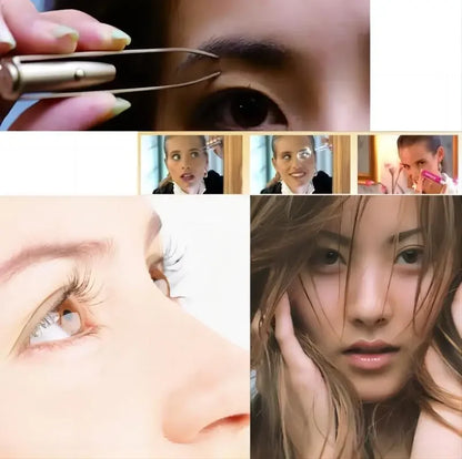 Portable Stainless Steel Eyebrow Tweezer with LED Light – Smart Hair Removal Makeup Tool