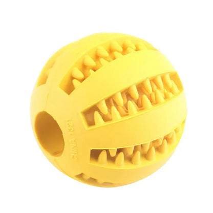 Dog Toy Ball Nontoxic Bite-Resistant Chew Ball for Dogs & Puppies Food Treat Feeder & Tooth Cleaning
