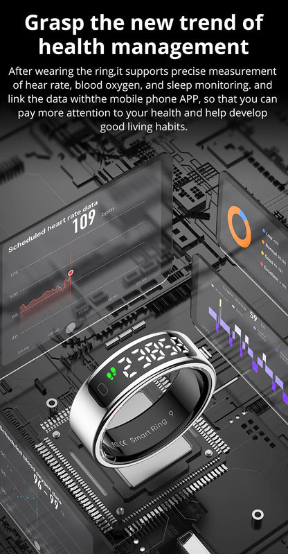COLMI R12 Smart Ring with Display, Touchscreen, Wireless Charging & 5 ATM Waterproof