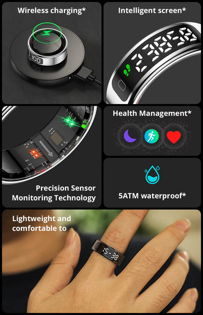 COLMI R12 Smart Ring with Display, Touchscreen, Wireless Charging & 5 ATM Waterproof