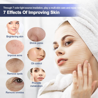 foreverlily LED Face Mask PDT Machine - 7-Color Photon Skin Rejuvenation & Nano Spray for Face & Body