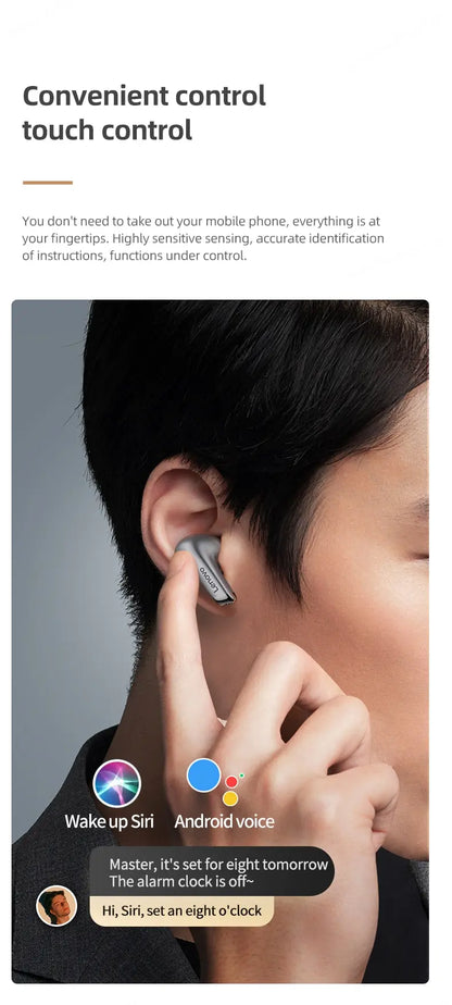 Lenovo LP5 Wireless Bluetooth Earbuds - HiFi Music, Sports Waterproof Headset with Mic for Business & Everyday Use