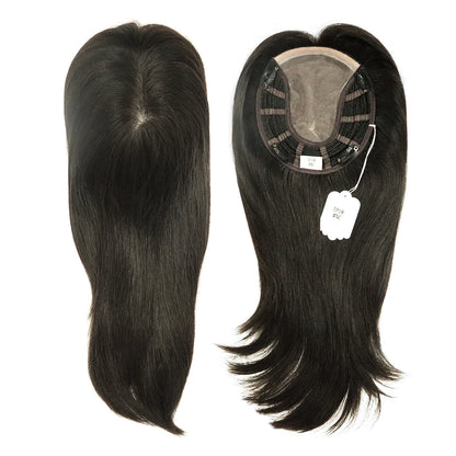 Alwayshair 14"-16" Straight Human Hair Clip-in Topper for Women 120% Density