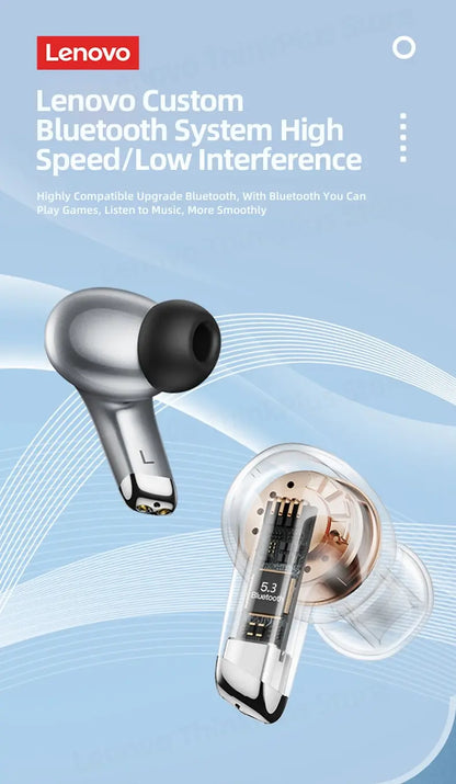Lenovo LP5 Wireless Bluetooth Earbuds - HiFi Music, Sports Waterproof Headset with Mic for Business & Everyday Use