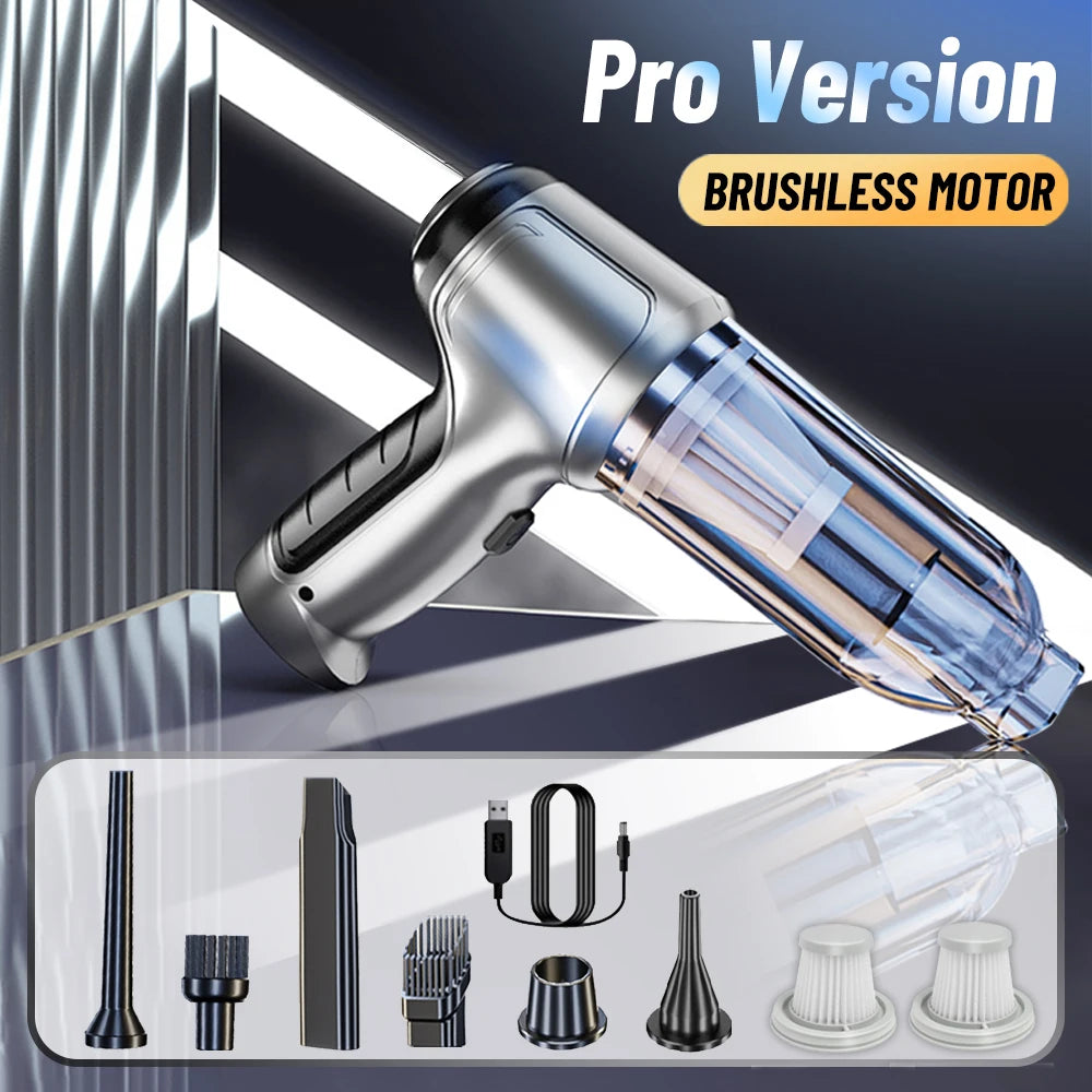 Portable Wireless Car Vacuum Cleaner, 95000PA Strong Suction Handheld Blower for Home & Car