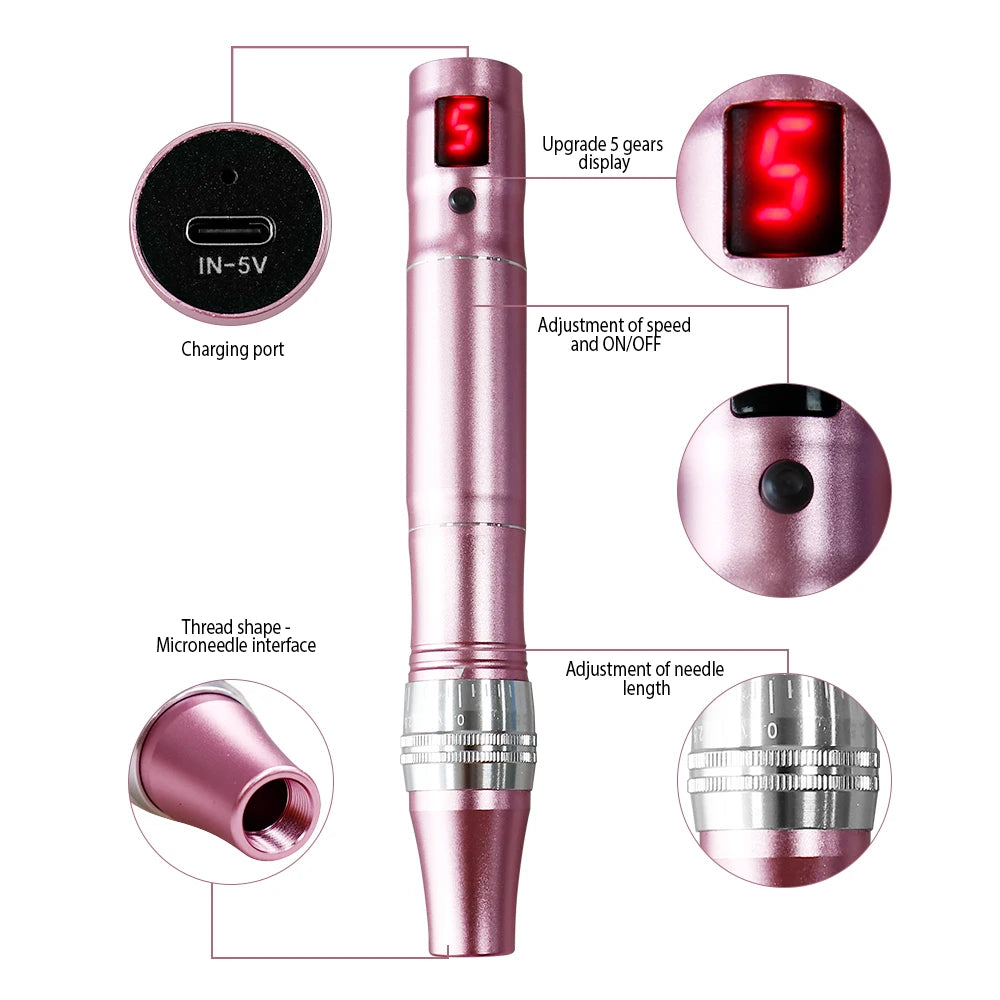 Electric Dr.Imp Wireless Dermapen - Microneedling Device with Nano Needle Cartridge