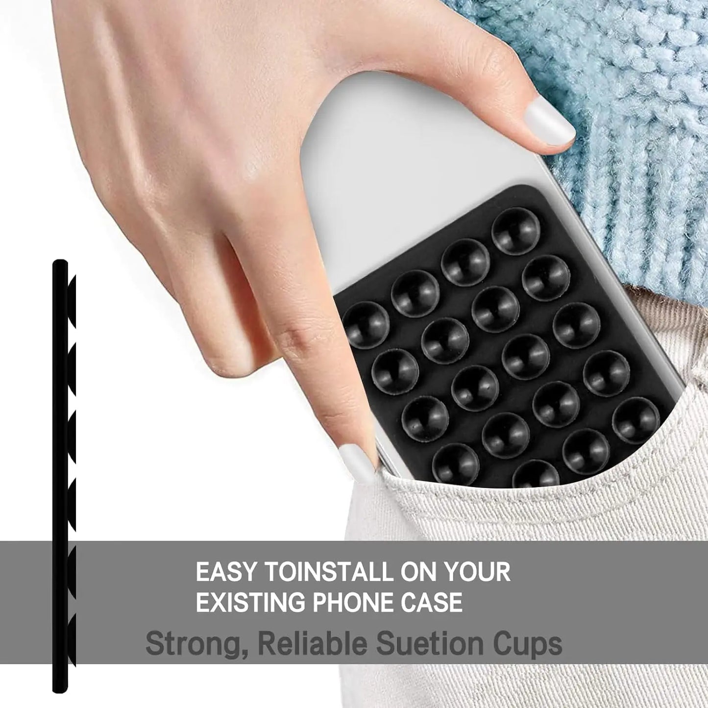 Strong Grip Phone Holder - Adhesive Silicone Suction Mount with Anti-Slip Hands-Free Stand for Cell Phones