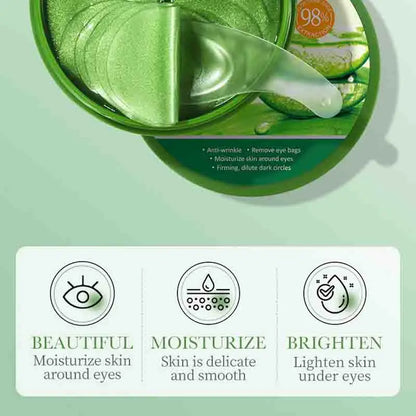 60PCS Aloe Vera Collagen Eye Masks - Anti-Dark Circles & Firming Eye Patches