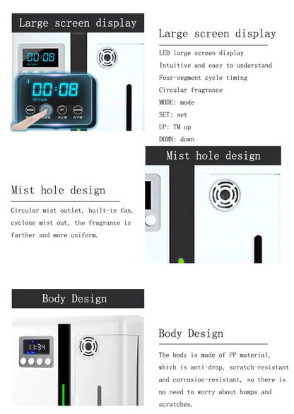 Scent Machine Aroma Diffuser, Wall-Mounted 160ML Fragrance Diffuser with Fan for Hotel & Home