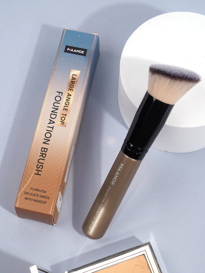 MAANGE 2PCS Flat Angled Kabuki Foundation Brush Set - Soft Bristles for Liquid & Powder Makeup