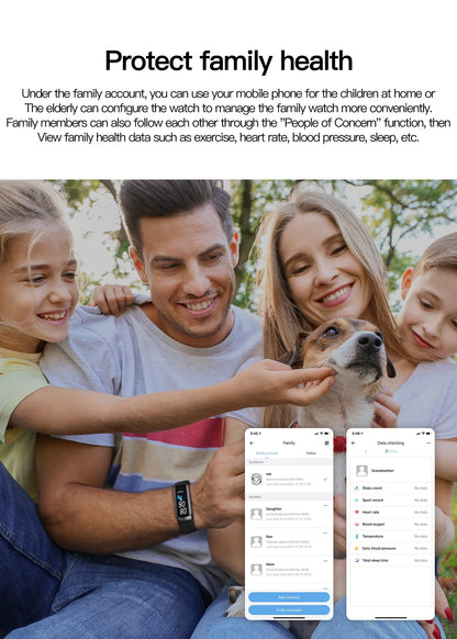 AMOLED Smartwatch with Body Temperature Monitor, Fitness Tracker, 3ATM Waterproof, for Men & Women, Compatible with IOS/Xiaomi