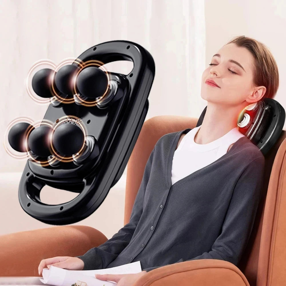 6-Head Massage Gun for Deep Tissue Muscle Relief Neck, Spine & Full Body Percussion