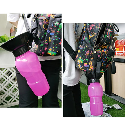 500ml Outdoor Portable Pet Water Bottle – Travel Feeder Cup for Dogs & Cats